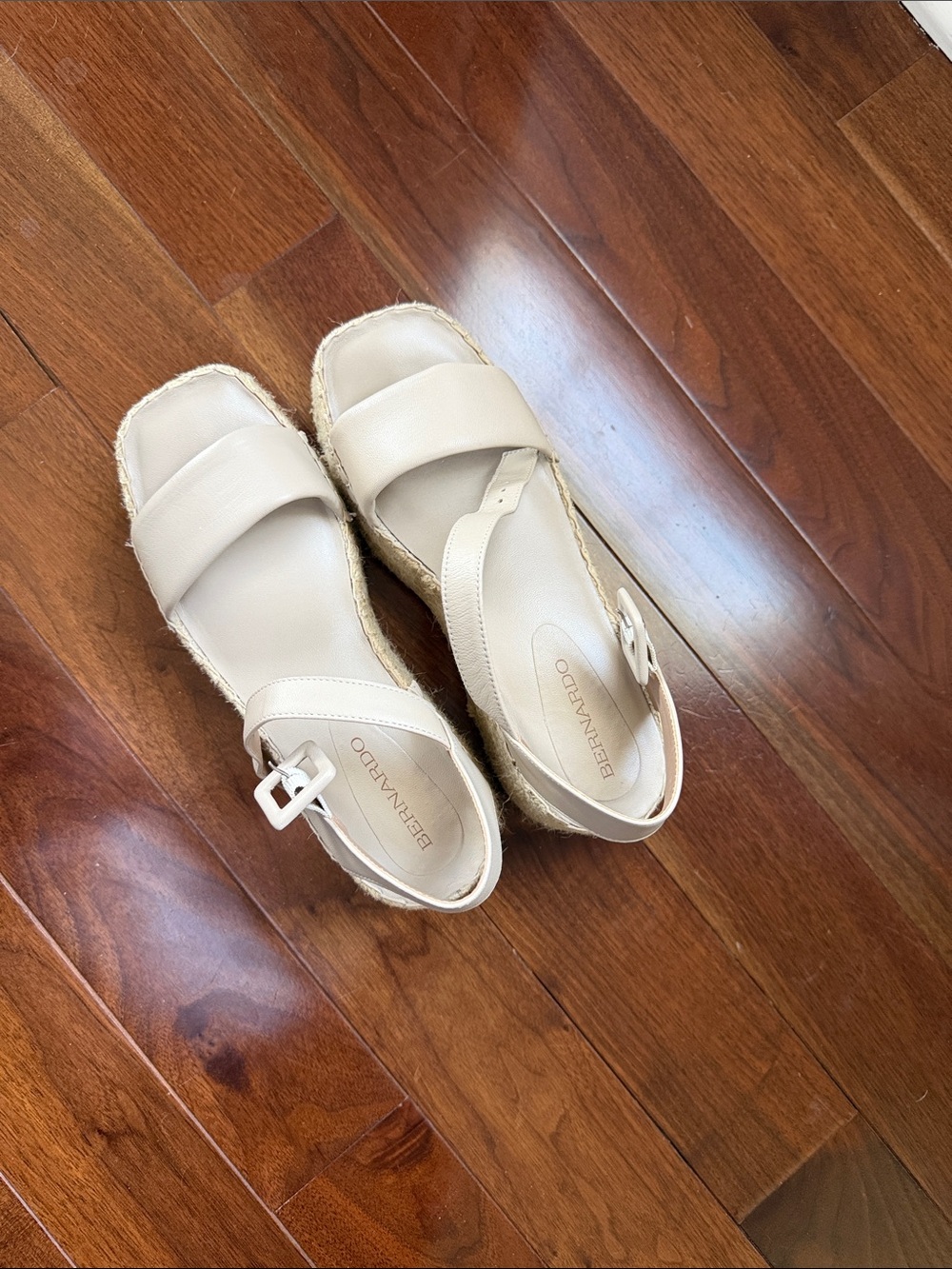 Bernardo Cream Espadrille Slingback Sandals